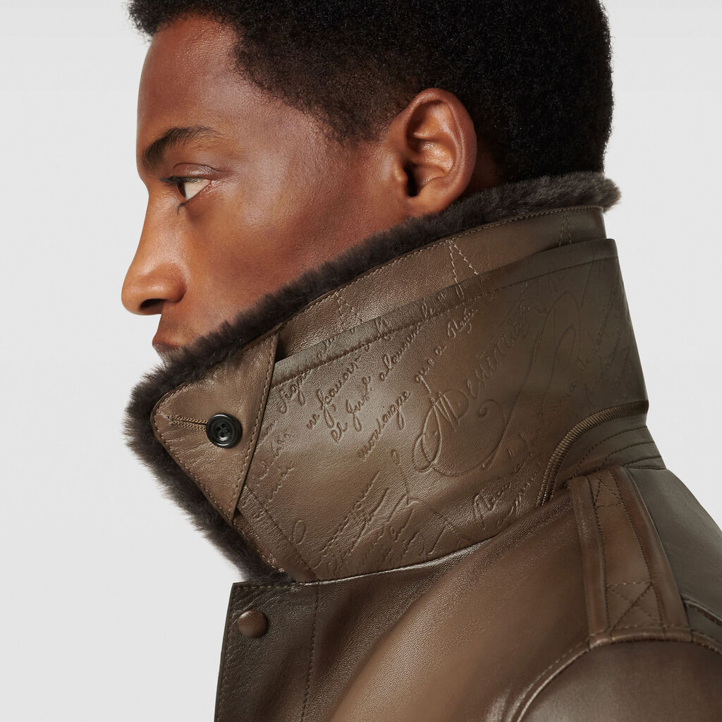 Patina Flight Jacket with Shearling Collar Berluti SA