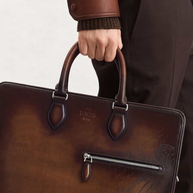 Un Jour Scritto Leather Briefcase