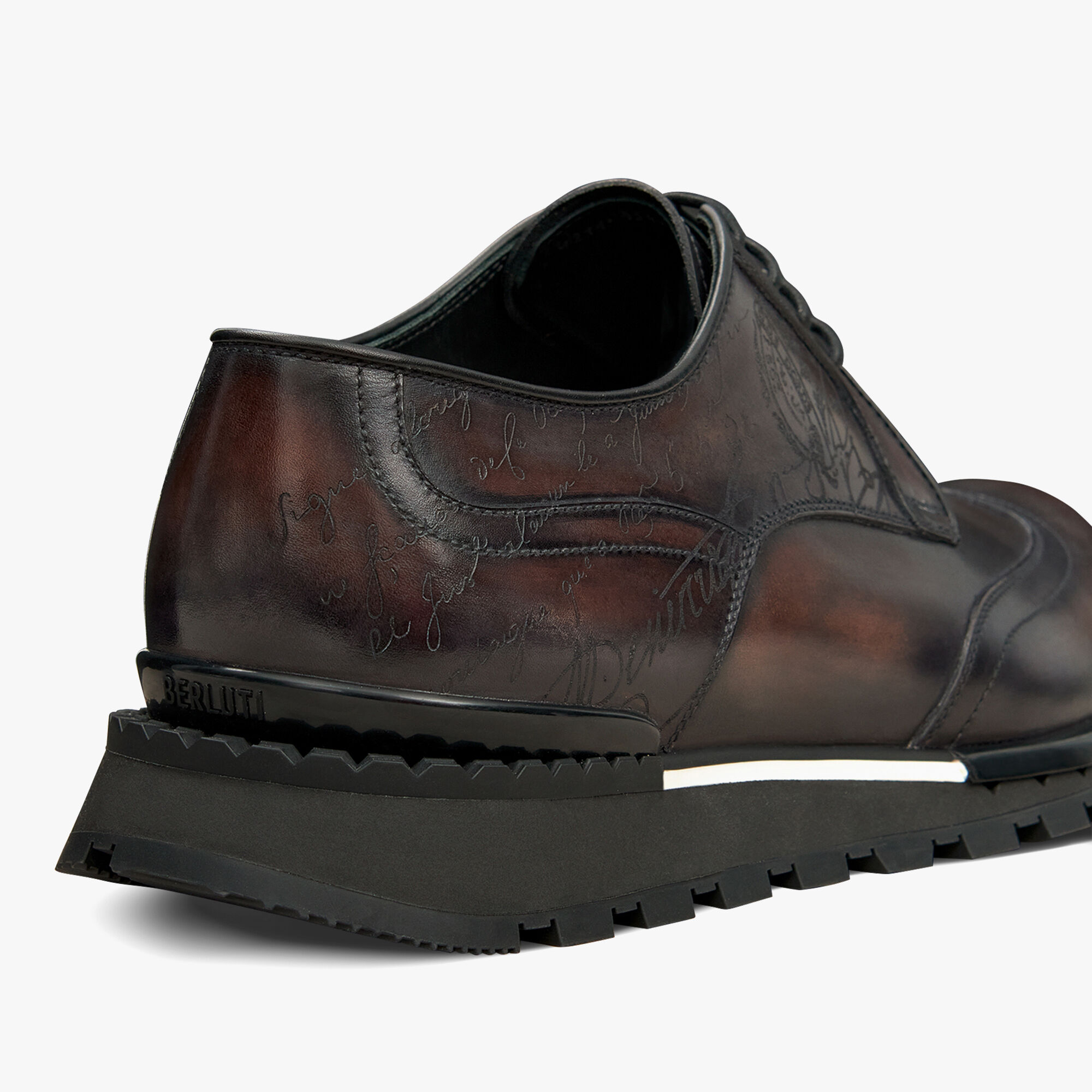 Fast Track Scritto Leather Sneaker, CHARCOAL BROWN, hi-res 5