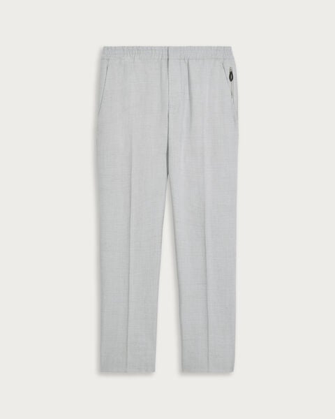 Drawstring Trousers with Leather Zip-puller, Spring Blue, hi-res