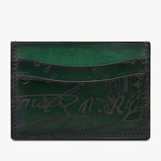 Porte-Cartes Bambou Neo En Cuir Scritto, BEETLE GREEN, hi-res