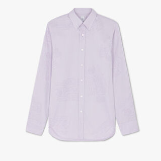 Cotton Scritto Alessandro Buttondown Shirt, LILAC, hi-res