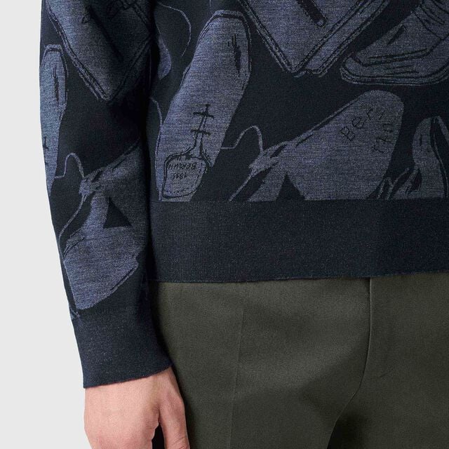 Pull En Laine Avec Jacquard Summer Iconic, COLD NIGHT BLUE, hi-res 5