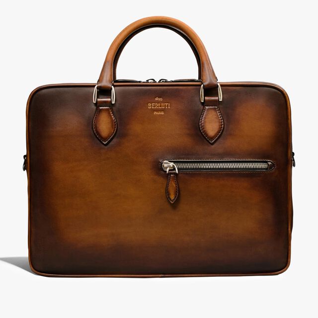 F088 Leather Briefcase, CACAO INTENSO, hi-res 1