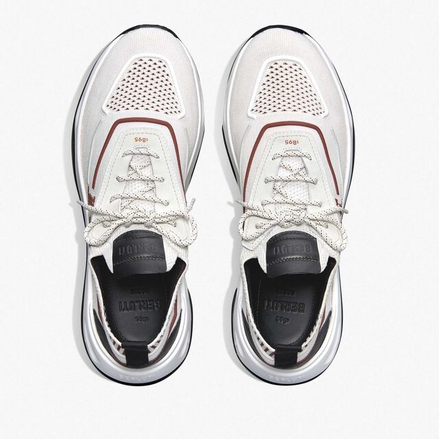 Shadow Knit And Leather Sneaker, LIGHT GREY + RUST, hi-res 3