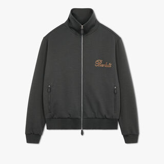 Track Jacket With Embroidered Logo, DEEP GREEN, hi-res