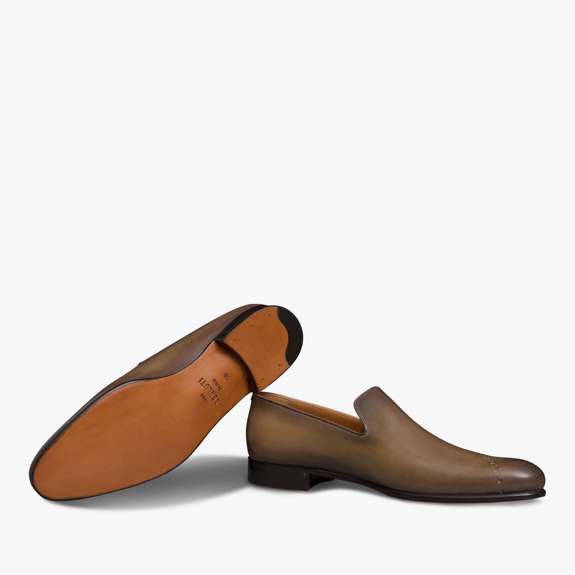 Galet Scritto Leather Slipper, OLIVE, hi-res 4