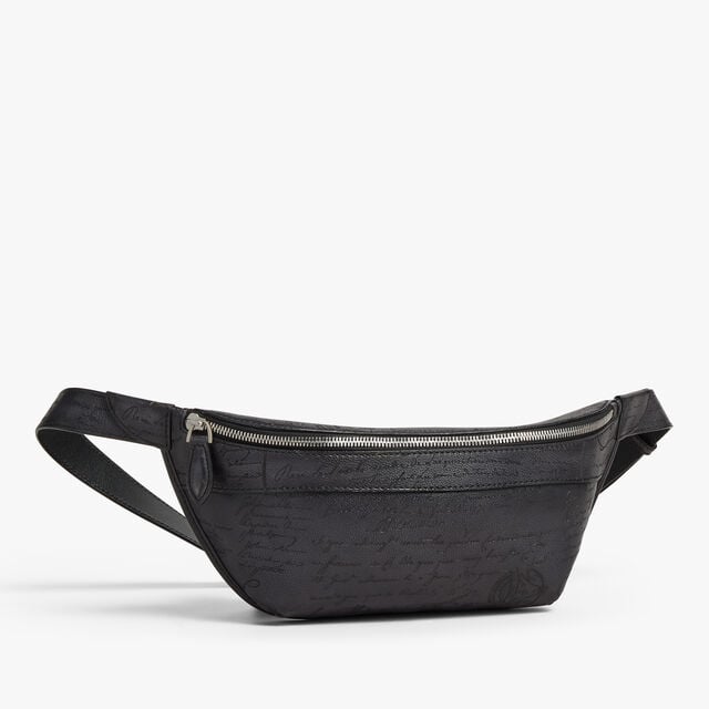 Rider Scritto Leather Belt Bag, NERO GRIGIO, hi-res 6
