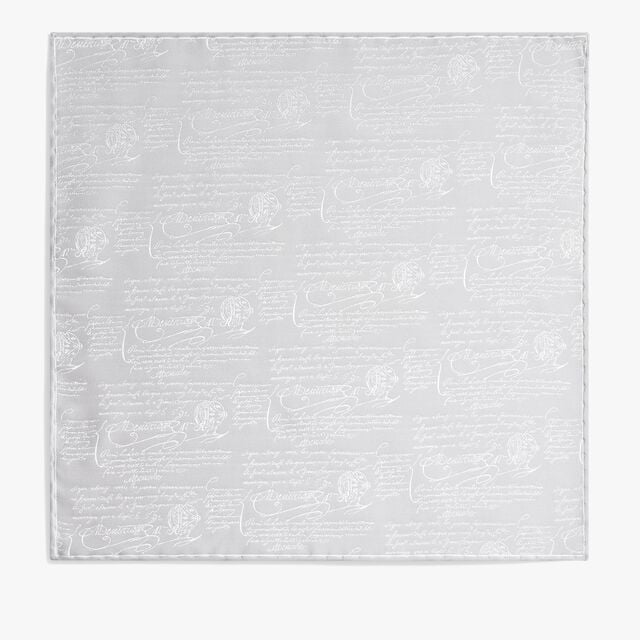 Silk Scritto Handkerchief, SOFT GREY, hi-res 1