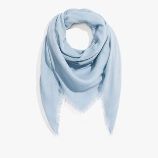 Cashmere & Cotton Scritto Scarf, CORNFLOWER BLUE, hi-res