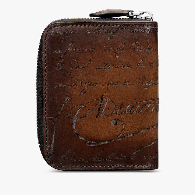 Wapa Scritto Leather Coin Purse, CACAO INTENSO, hi-res 2