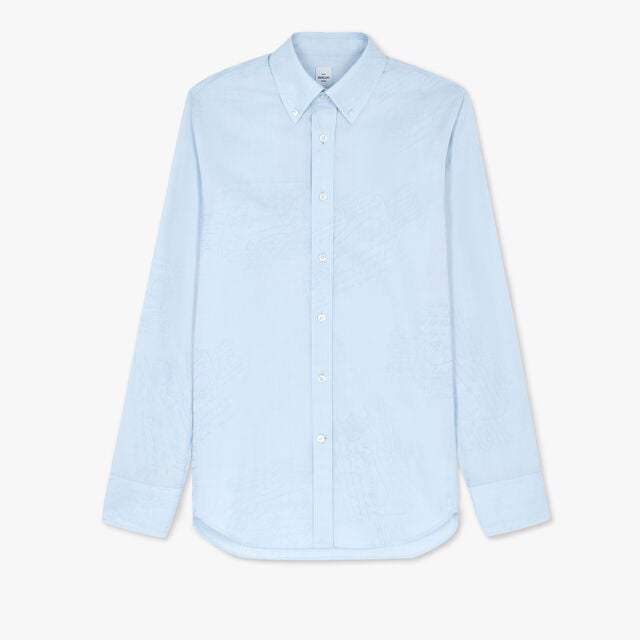 Chemise Alessandro À Col Boutonné En Coton Scritto, SKY BLUE, hi-res 1