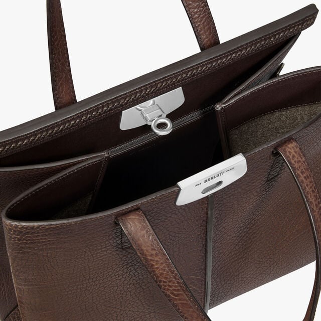 Luti 38 Leather Tote Bag, DARK BROWN, hi-res 6