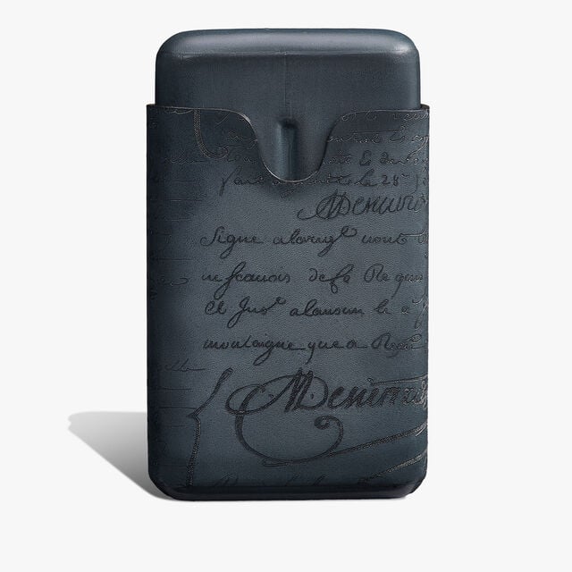 Étui Quatre Cigares En Cuir Scritto, BLU MINERALE, hi-res 2