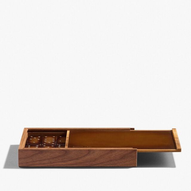 Leather and Wood Dominos Game, CACAO INTENSO, hi-res 3