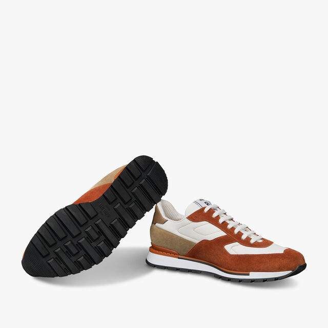 Fast Track Suede Leather And Nylon Sneaker, RUST, hi-res 4