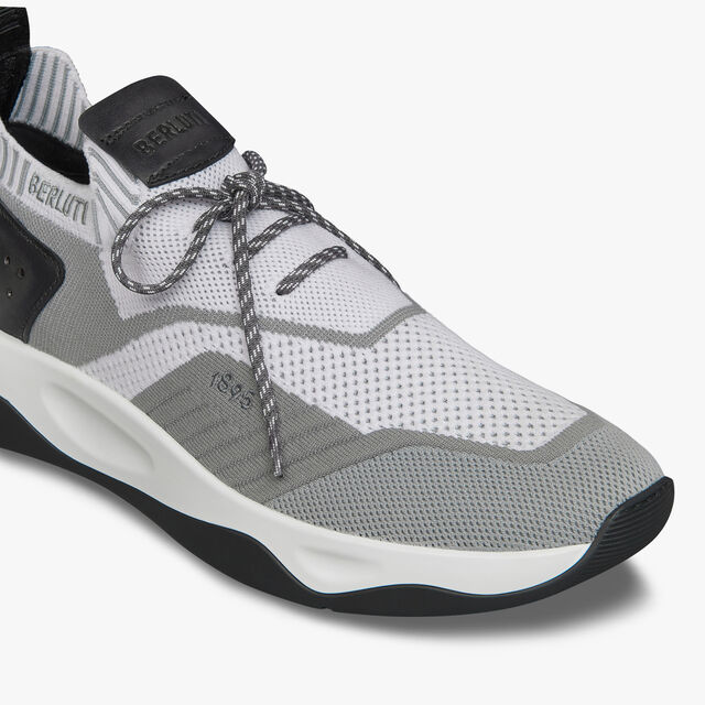 Shadow Knit And Leather Sneaker, WHITE & GREY, hi-res 6