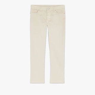 Garment Dyed Denim Trousers, IVORY, hi-res