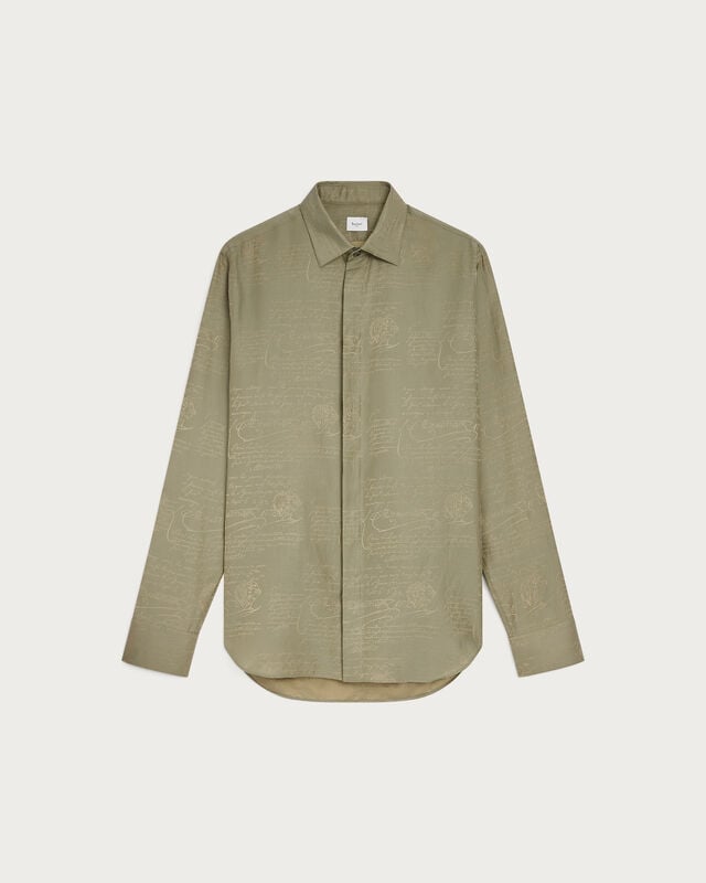 Andy Scritto Pattern Shirt, Salvia, hi-res