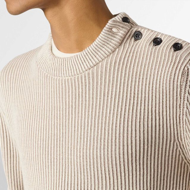 Contrasted Ribbed Crewneck, SAND TAUPE, hi-res 5