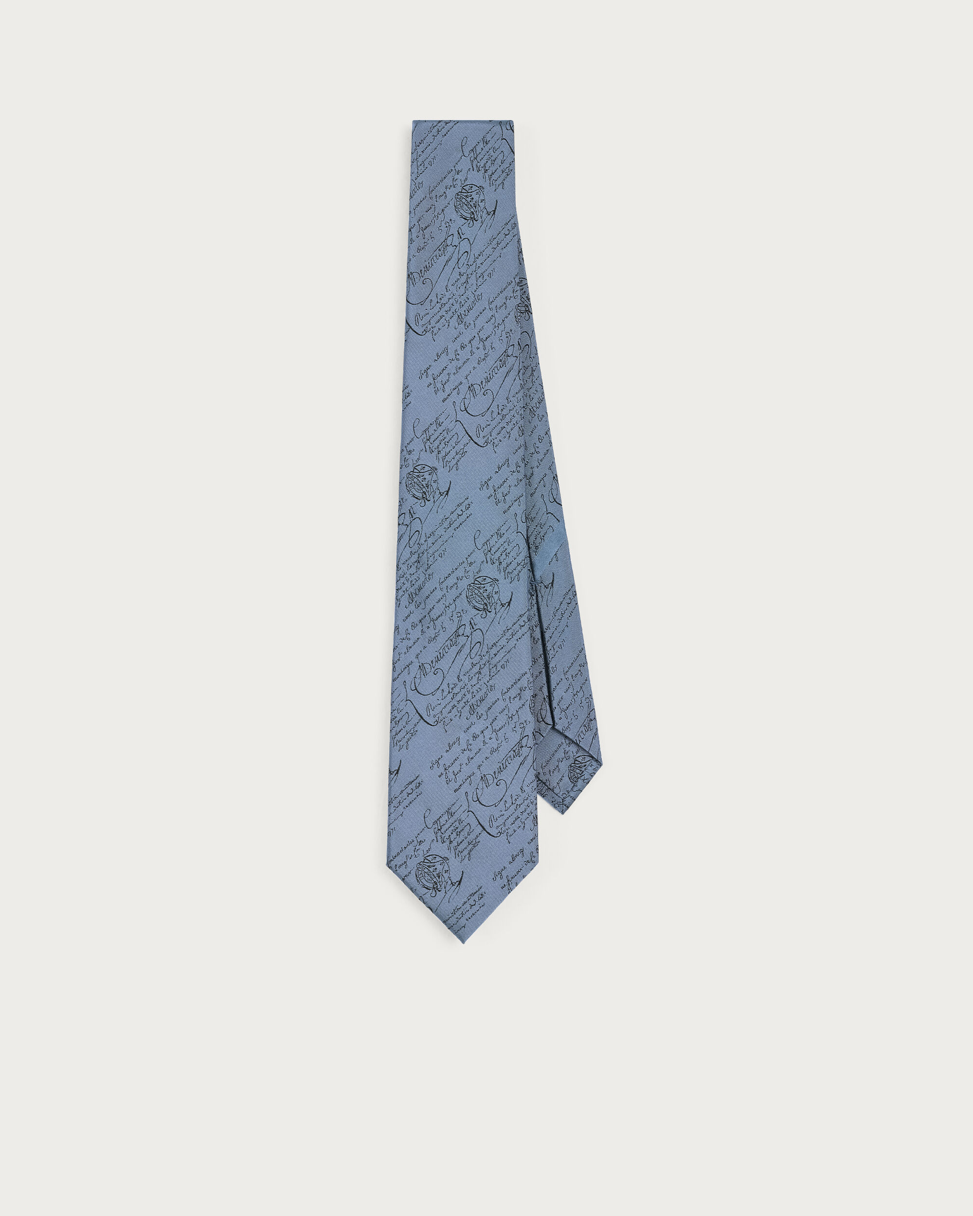 Classic Scritto Pattern Tie, Nile Blue, hi-res