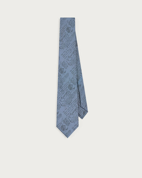 Classic Scritto Pattern Tie, Nile Blue, hi-res