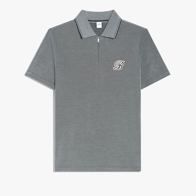 Active Gradient Zipped Polo Pique, MARINE, hi-res 1