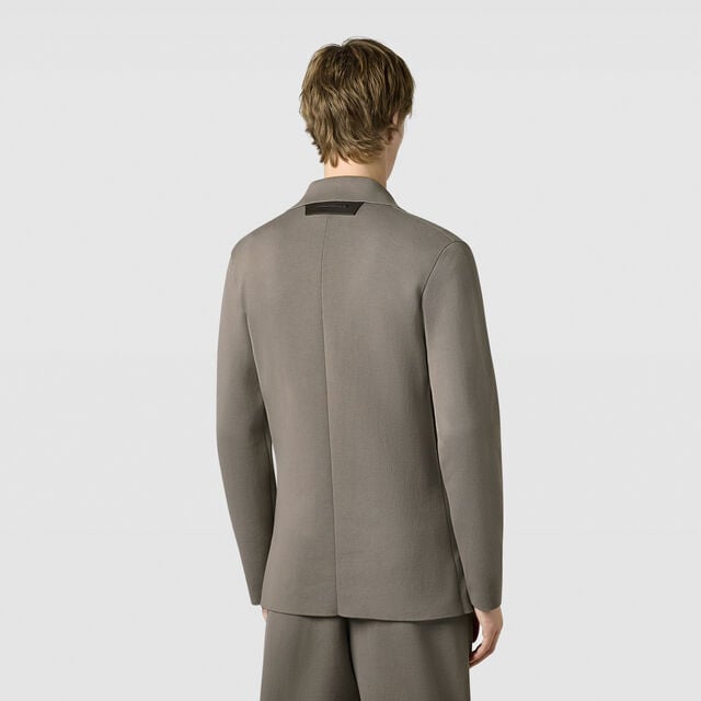 Double Face Scritto Knitted Jacket, PEBBLES GREY, hi-res 4