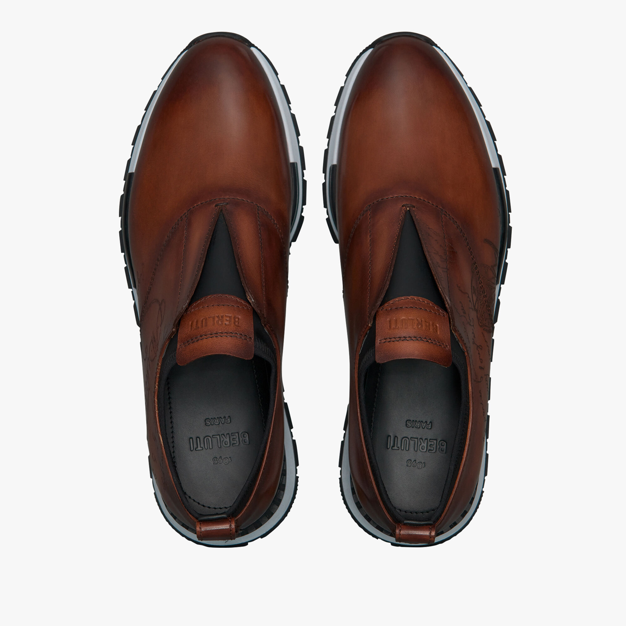 Fast Track Scritto Leather Slip On Sneaker Berluti US