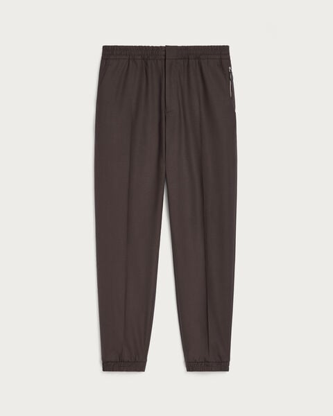Fast Track Jogpants with Leather Zip-puller, Earth Brown, hi-res