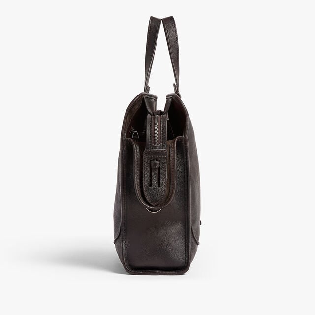 Un Jour Briefcase In Leather, DARK BROWN, hi-res 4