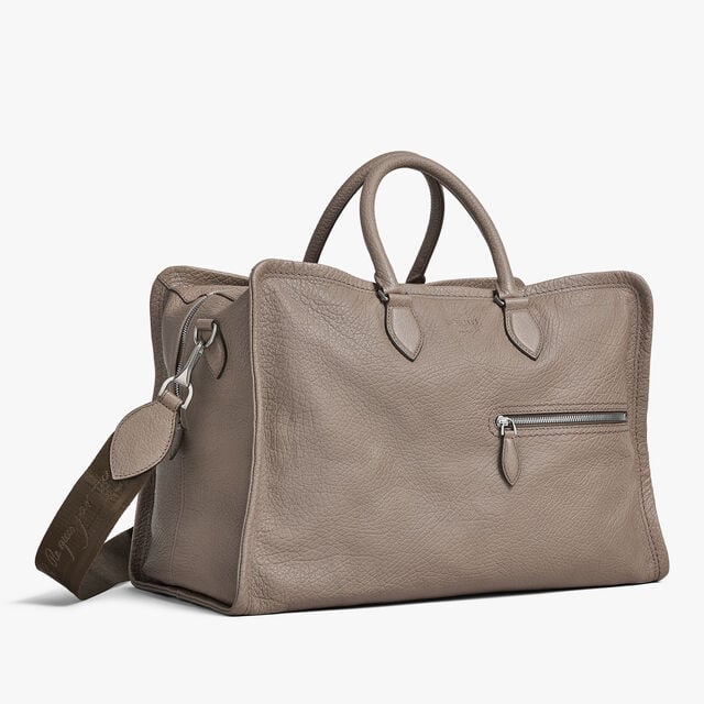 Overnight Leather Travel bag, TAUPE, hi-res 4