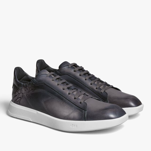 Stellar Scritto Venezia Calf Leather Sneaker, IRON GREY, hi-res 4