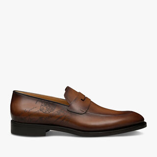 Equilibre Classic Scritto Leather Loafer, CACAO INTENSO, hi-res
