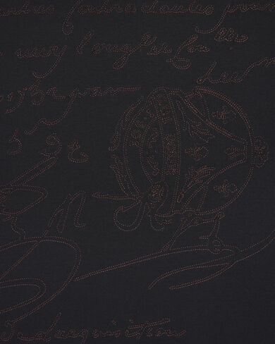 Scritto Embroidery T-shirt, Marine, hi-res