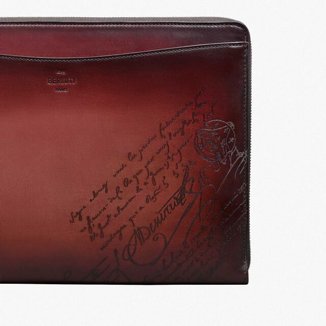 Nino GM Gradiant Scritto Leather Clutch, LIGHT SAINT EMILION, hi-res 5