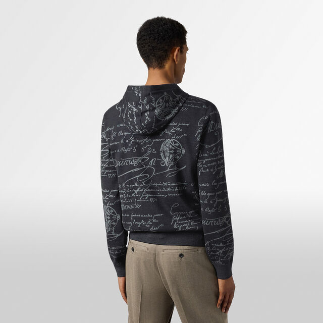 Classic Scritto Zip-Up Hoodie, NAVY/ GREY SCRITTO, hi-res 3