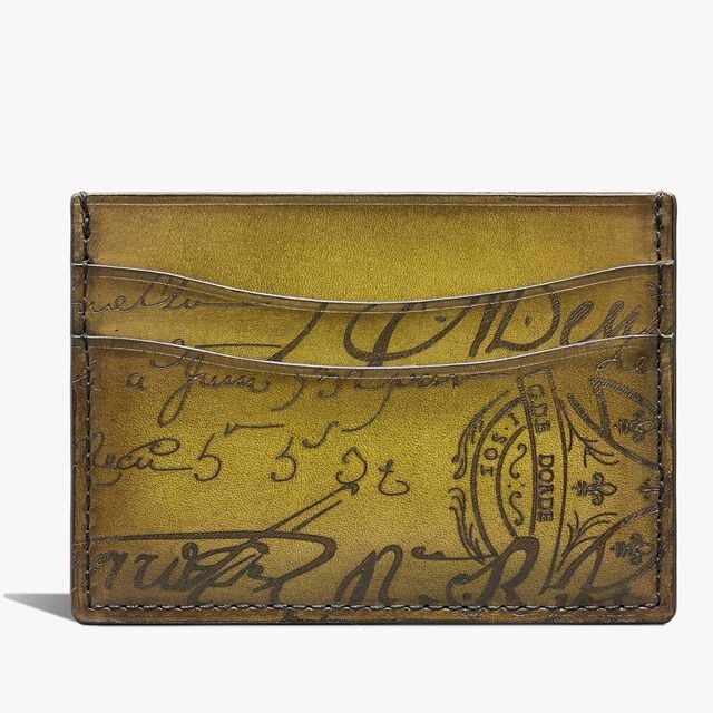 Bambou Scritto Leather Card Holder, JUNGLE GREEN, hi-res 2