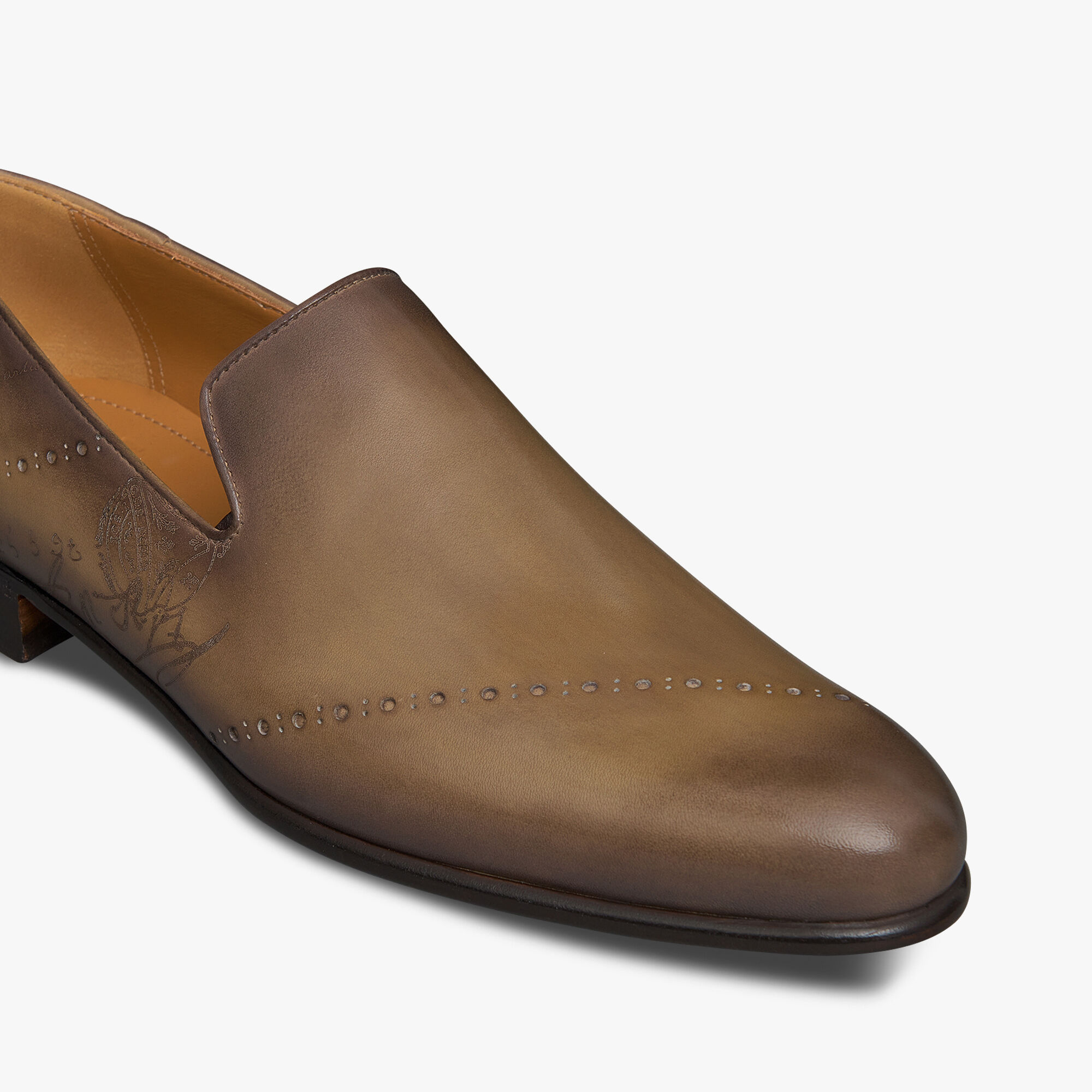 Galet Scritto Leather Slipper, OLIVE, hi-res 6