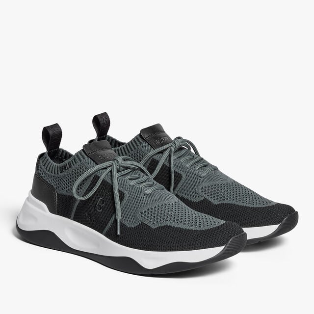 Sneaker Shadow En Maille Et Cuir De Veau, TEMPEST / BLACK, hi-res 4