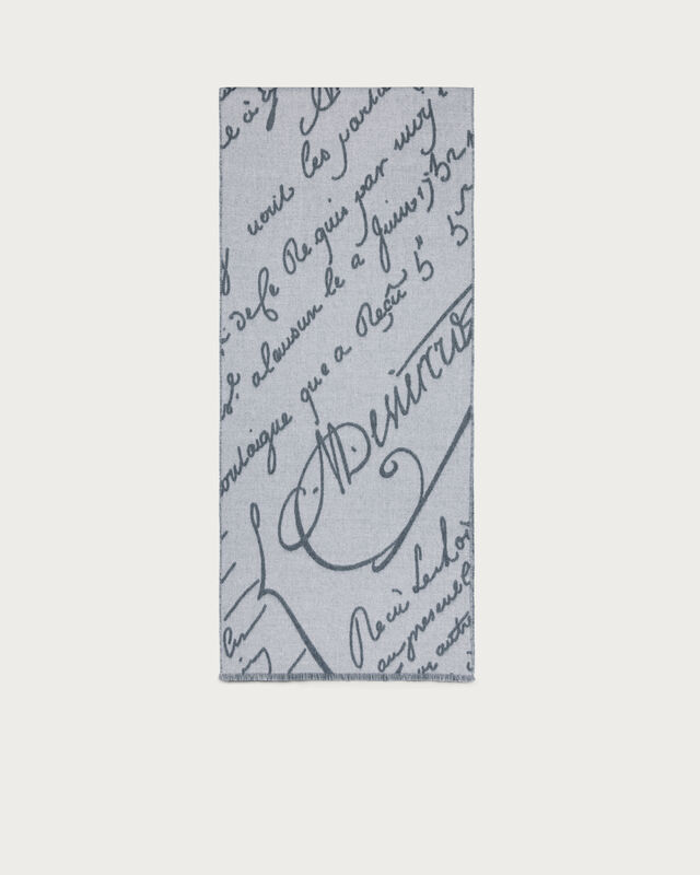 Scritto Pattern Scarf, Light Grey, hi-res