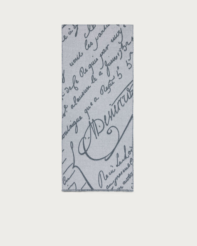 Scritto Pattern Scarf, Light Grey, hi-res