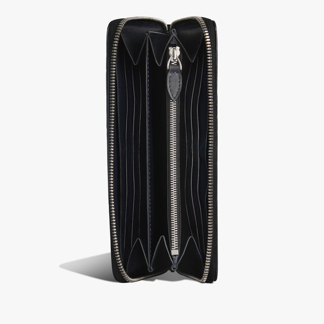 Itauba Scritto Leather Long Zipped Wallet, INDIGO DENIM, hi-res 3