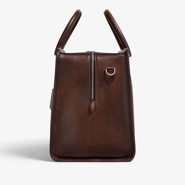 Overnight Scritto Leather Travel Bag, SOFT BROWN, hi-res 5