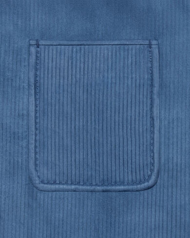 Corduroy Leather Foresti&egrave;re Jacket, Dim Blue, hi-res