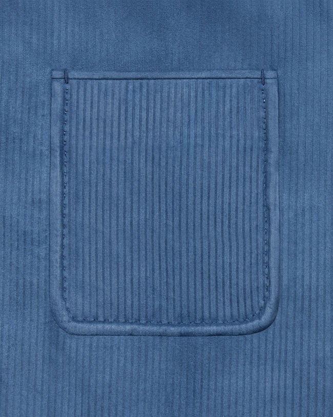 Corduroy Leather Foresti&egrave;re Jacket, Dim Blue, hi-res