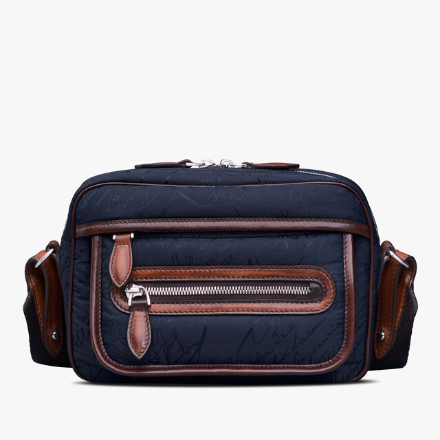 Shoulder Bag Nylon Scritto Messenger, NAVY, hi-res 1
