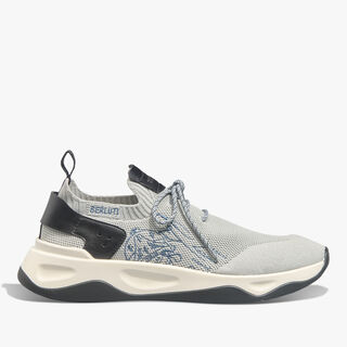 Shadow Scritto Knit And Lagoon Calf Sneaker
