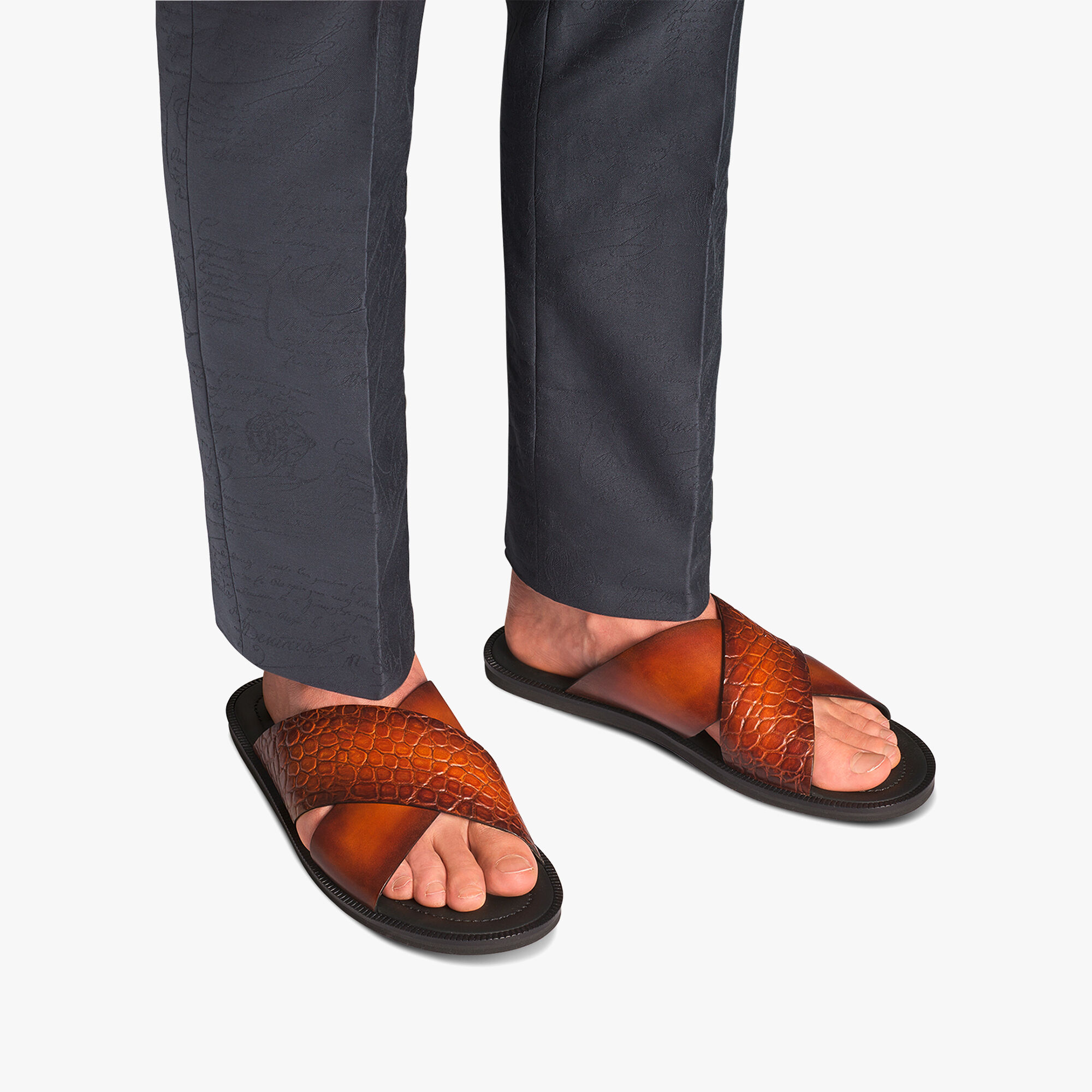 Alligator skin sandals hot sale