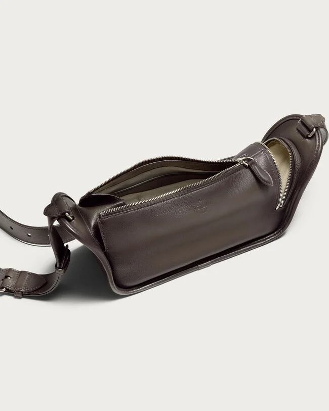 P&eacute;riple Side Zip Messenger, Grey, hi-res